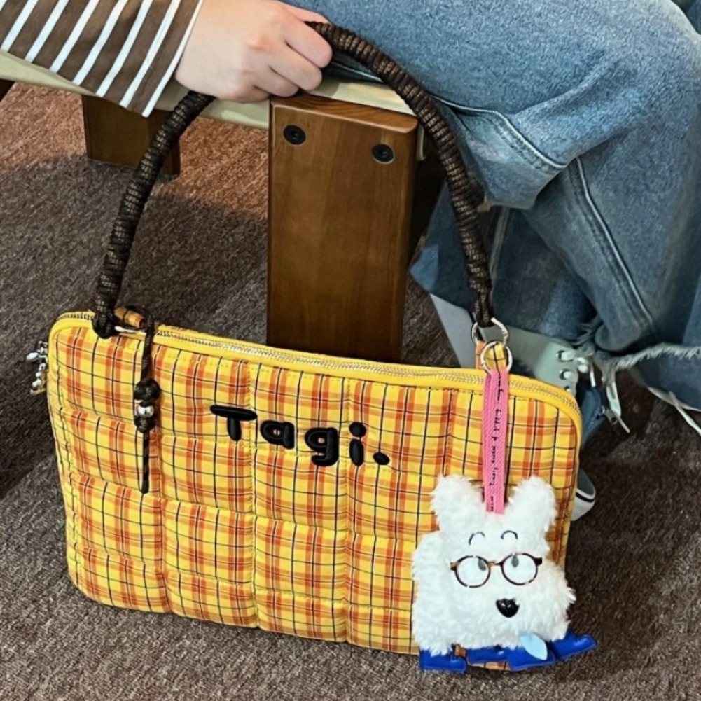 Laptop Accessories Pouch - Urocza torba na laptopa w kratkę