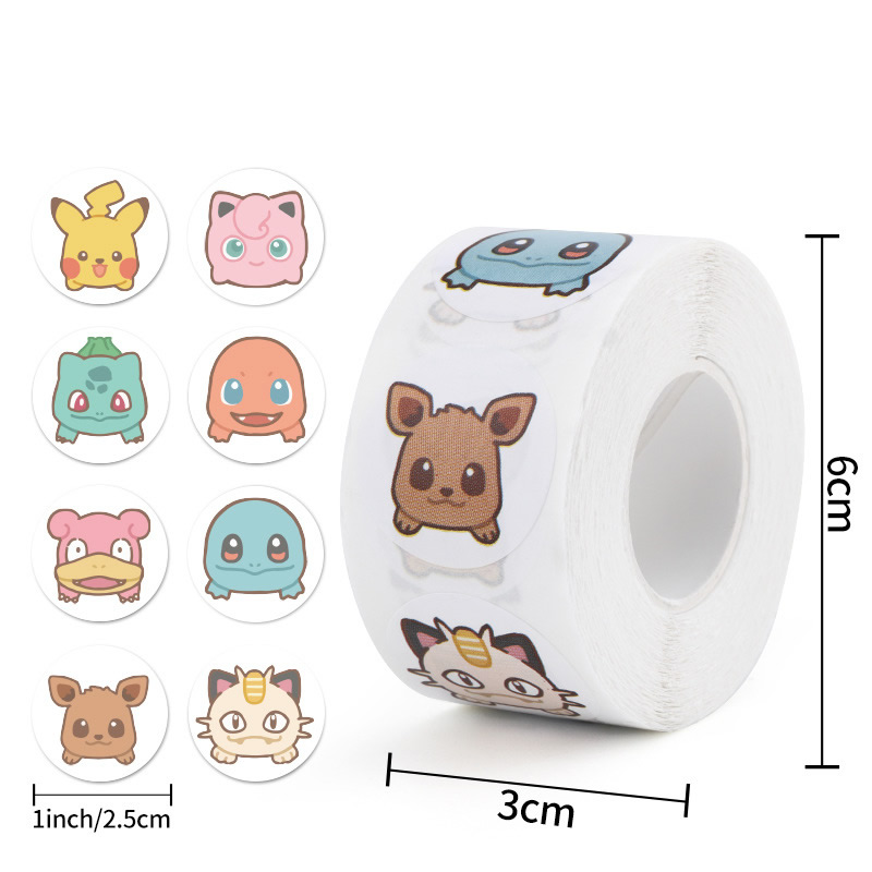 500szt Roll Cartoon Pokemon Na – Laptop Accessories Kids recenzja i cena